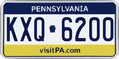 PA license plate KXQ6200
