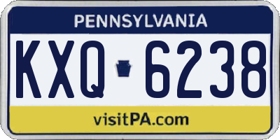 PA license plate KXQ6238