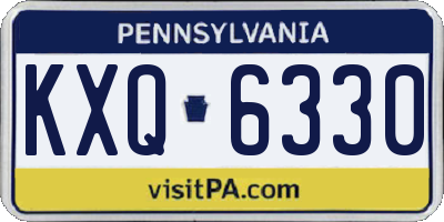 PA license plate KXQ6330