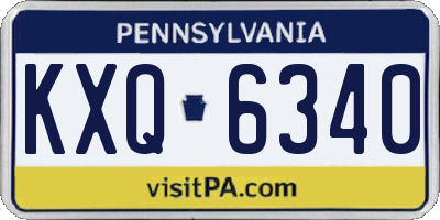 PA license plate KXQ6340
