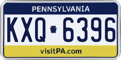 PA license plate KXQ6396