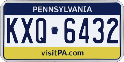 PA license plate KXQ6432