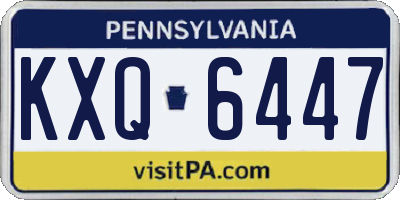 PA license plate KXQ6447