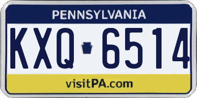 PA license plate KXQ6514