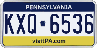 PA license plate KXQ6536