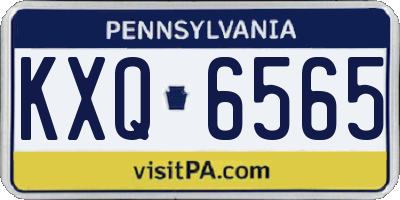 PA license plate KXQ6565