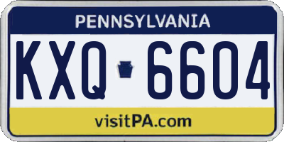 PA license plate KXQ6604