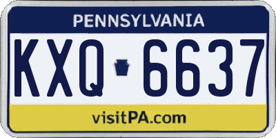 PA license plate KXQ6637
