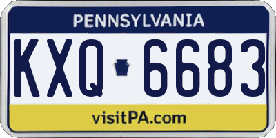 PA license plate KXQ6683