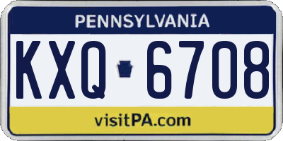 PA license plate KXQ6708