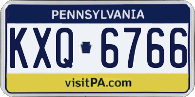 PA license plate KXQ6766
