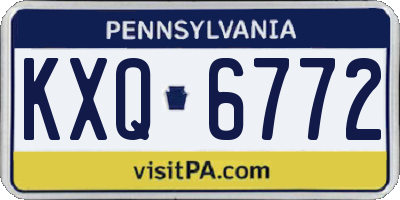 PA license plate KXQ6772