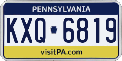 PA license plate KXQ6819