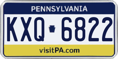 PA license plate KXQ6822