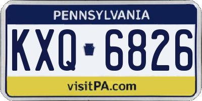 PA license plate KXQ6826