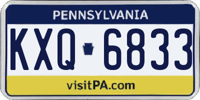 PA license plate KXQ6833