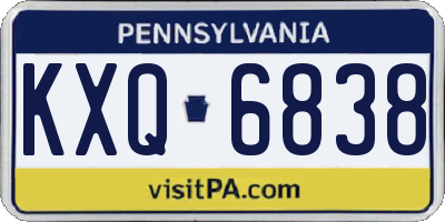 PA license plate KXQ6838