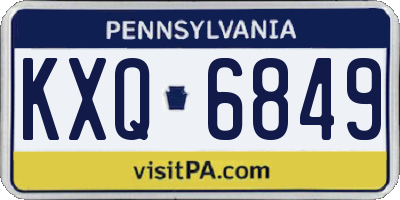 PA license plate KXQ6849