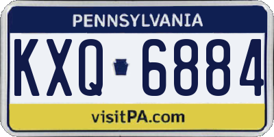 PA license plate KXQ6884