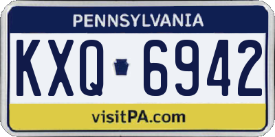 PA license plate KXQ6942