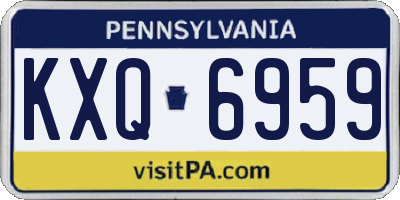 PA license plate KXQ6959