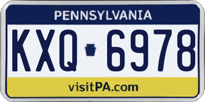 PA license plate KXQ6978