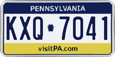 PA license plate KXQ7041