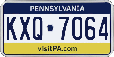 PA license plate KXQ7064
