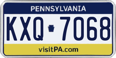 PA license plate KXQ7068