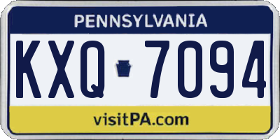 PA license plate KXQ7094