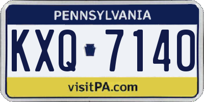 PA license plate KXQ7140