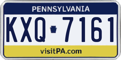 PA license plate KXQ7161