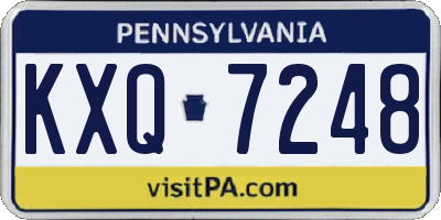 PA license plate KXQ7248