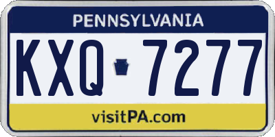 PA license plate KXQ7277