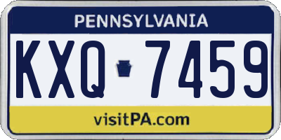 PA license plate KXQ7459