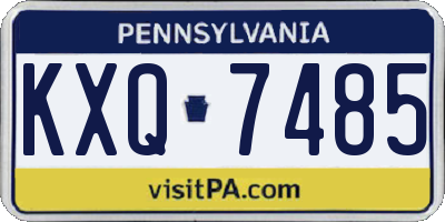 PA license plate KXQ7485