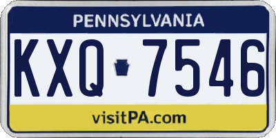PA license plate KXQ7546