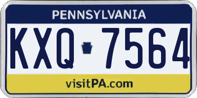 PA license plate KXQ7564