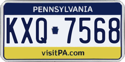 PA license plate KXQ7568
