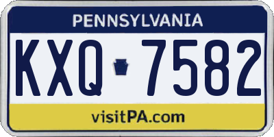 PA license plate KXQ7582