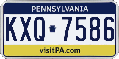 PA license plate KXQ7586