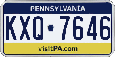 PA license plate KXQ7646