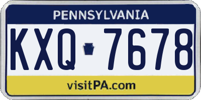 PA license plate KXQ7678