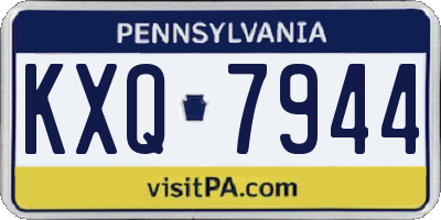 PA license plate KXQ7944
