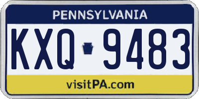 PA license plate KXQ9483