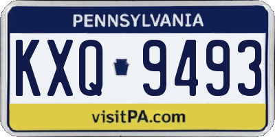 PA license plate KXQ9493