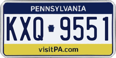 PA license plate KXQ9551