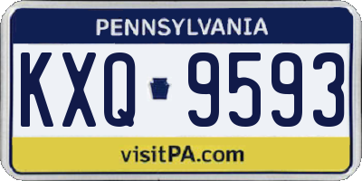 PA license plate KXQ9593