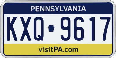 PA license plate KXQ9617