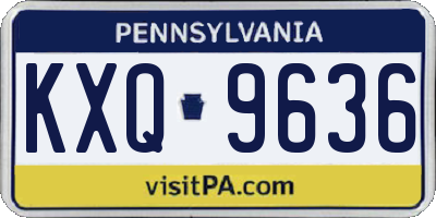 PA license plate KXQ9636